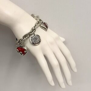 Brighton Heart of Hope Charm Bracelet Courage Love Hope Dream 7 1/2" - 8 1/2"